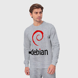 Костюм хлопковый мужской Debian, цвет: меланж — фото 2