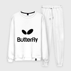 Костюм хлопковый мужской Butterfly Logo, цвет: белый