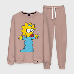 Костюм хлопковый мужской Maggie Simpson, цвет: пыльно-розовый