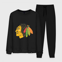 Костюм хлопковый мужской Chicago Blackhawks, цвет: черный