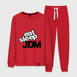 Костюм хлопковый мужской Eat sleep jdm, цвет: красный