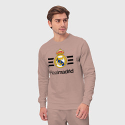 Костюм хлопковый мужской Real Madrid Lines, цвет: пыльно-розовый — фото 2