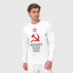 Костюм хлопковый мужской Working class hero, цвет: белый — фото 2