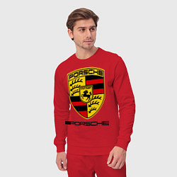 Костюм хлопковый мужской Porsche Stuttgart, цвет: красный — фото 2