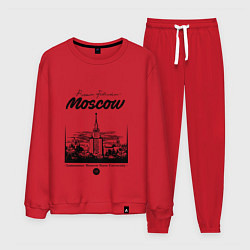 Костюм хлопковый мужской Moscow State University, цвет: красный