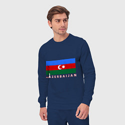 Костюм хлопковый мужской Азербайджан, цвет: тёмно-синий — фото 2