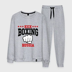 Костюм хлопковый мужской Kickboxing Russia, цвет: меланж
