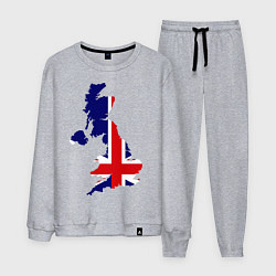 Костюм хлопковый мужской Великобритания (Great Britain), цвет: меланж