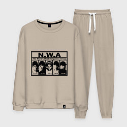 Костюм хлопковый мужской NWA, цвет: миндальный