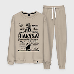 Костюм хлопковый мужской Havana Cuba, цвет: миндальный