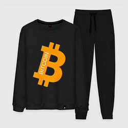 Костюм хлопковый мужской Bitcoin Boss, цвет: черный