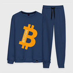 Костюм хлопковый мужской Bitcoin Boss, цвет: тёмно-синий