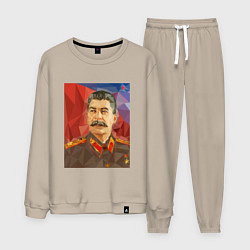 Костюм хлопковый мужской Сталин: полигоны, цвет: миндальный