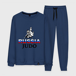 Костюм хлопковый мужской Russia judo, цвет: тёмно-синий