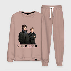 Костюм хлопковый мужской Sherlock, цвет: пыльно-розовый