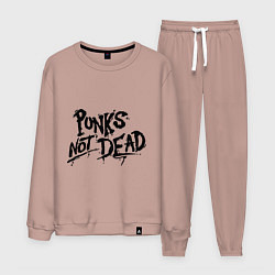 Костюм хлопковый мужской Punks not dead, цвет: пыльно-розовый