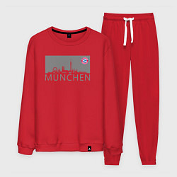 Костюм хлопковый мужской Bayern Munchen - Munchen City grey 2022, цвет: красный