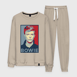 Костюм хлопковый мужской Bowie Poster, цвет: миндальный