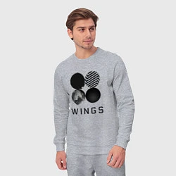 Костюм хлопковый мужской BTS Wings, цвет: меланж — фото 2