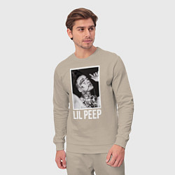 Костюм хлопковый мужской Lil Peep: White Style, цвет: миндальный — фото 2
