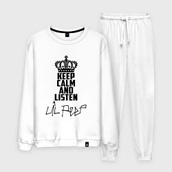 Костюм хлопковый мужской Keep Calm & Listen Lil Peep, цвет: белый