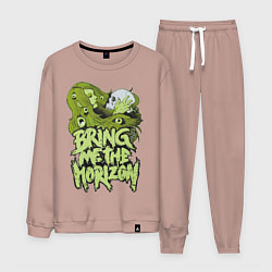 Костюм хлопковый мужской Bring Me The Horizon: Green Girl, цвет: пыльно-розовый