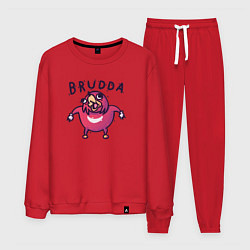 Костюм хлопковый мужской Brudda, цвет: красный