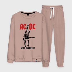 Костюм хлопковый мужской AC/DC: Stiff Upper Lip, цвет: пыльно-розовый
