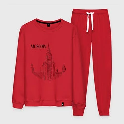 Костюм хлопковый мужской Moscow MSU, цвет: красный