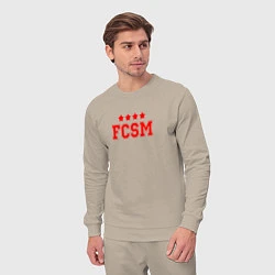 Костюм хлопковый мужской FCSM Club, цвет: миндальный — фото 2