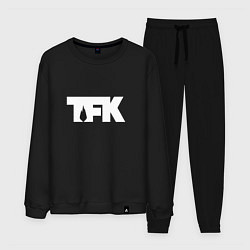 Костюм хлопковый мужской TFK: White Logo, цвет: черный