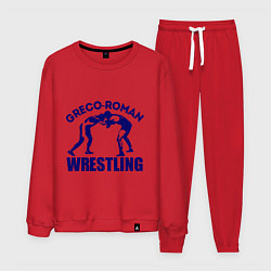 Костюм хлопковый мужской Greco-roman wrestling, цвет: красный