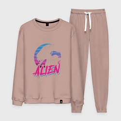 Костюм хлопковый мужской Alien: Retro Style, цвет: пыльно-розовый