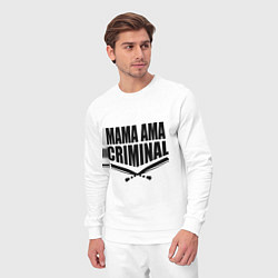 Костюм хлопковый мужской Mama ama criminal, цвет: белый — фото 2