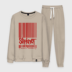 Костюм хлопковый мужской Slipknot: barcode, цвет: миндальный