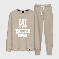 Костюм хлопковый мужской Eat Sleep Fortnite Repeat, цвет: миндальный