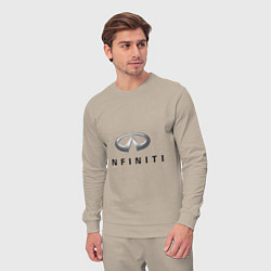 Костюм хлопковый мужской Logo Infiniti, цвет: миндальный — фото 2