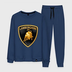 Костюм хлопковый мужской Lamborghini logo, цвет: тёмно-синий