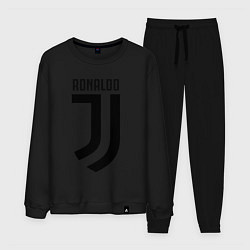 Костюм хлопковый мужской Ronaldo CR7, цвет: черный