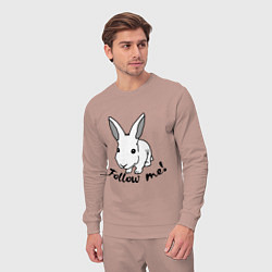 Костюм хлопковый мужской Rabbit: follow me, цвет: пыльно-розовый — фото 2