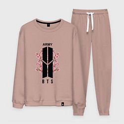 Костюм хлопковый мужской BTS: Army Sakura, цвет: пыльно-розовый