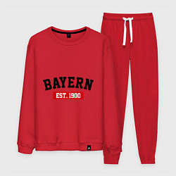 Костюм хлопковый мужской FC Bayern Est. 1900, цвет: красный