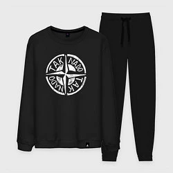 Костюм хлопковый мужской Taknado Stone Island, цвет: черный