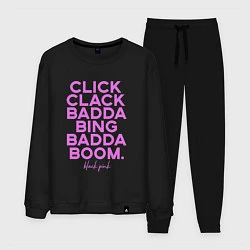 Костюм хлопковый мужской Click Clack Black Pink, цвет: черный