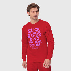 Костюм хлопковый мужской Click Clack Black Pink, цвет: красный — фото 2