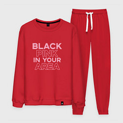 Костюм хлопковый мужской Black Pink in youe area, цвет: красный