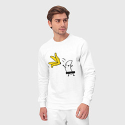 Костюм хлопковый мужской Банан стриптизер, цвет: белый — фото 2