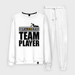 Костюм хлопковый мужской Brazzers Team Player, цвет: белый