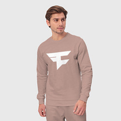 Костюм хлопковый мужской FAZE Symbol, цвет: пыльно-розовый — фото 2