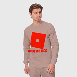 Костюм хлопковый мужской Roblox Logo, цвет: пыльно-розовый — фото 2